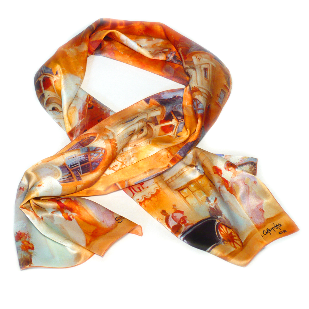 Silk art scarf 'Moulin Rouge'