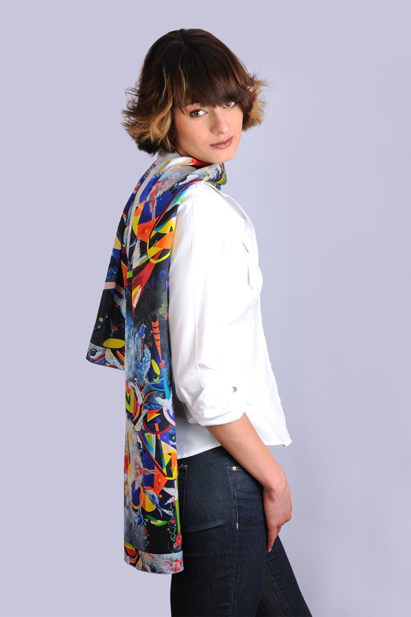 'Figuration Surréaliste' Silk art scarf