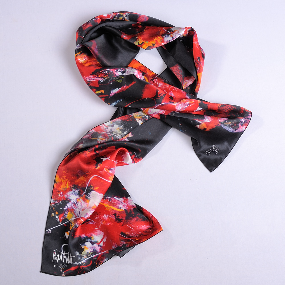 'Le duel' silk art scarf