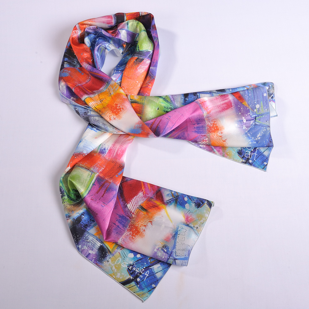 Silk art scarf "Voiles au portant"