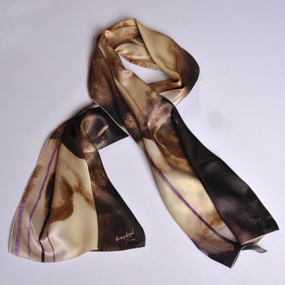 Silk art scarf "Vanité"