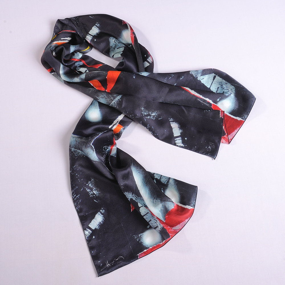 'Hommage à Kijno' silk art scarf